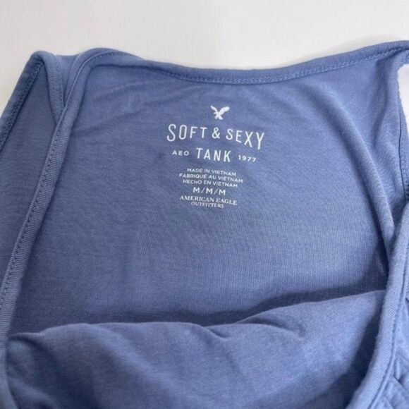 AEO | Women's Blue Ombre Soft & Sexy Tank Top Blouse Size Medium - Picture 8 of 11